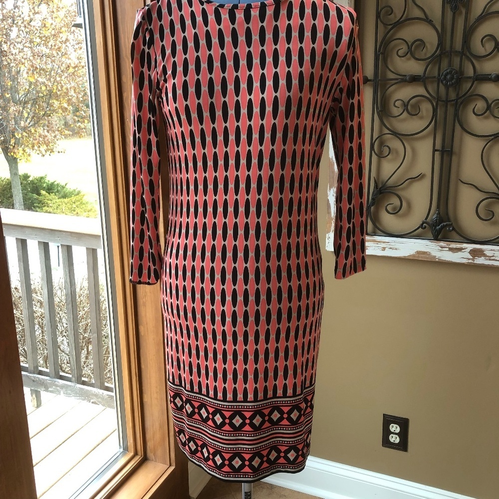 Michael Michael Kors - XSmall Dress - Black, Coral and Tan  - Great Condition